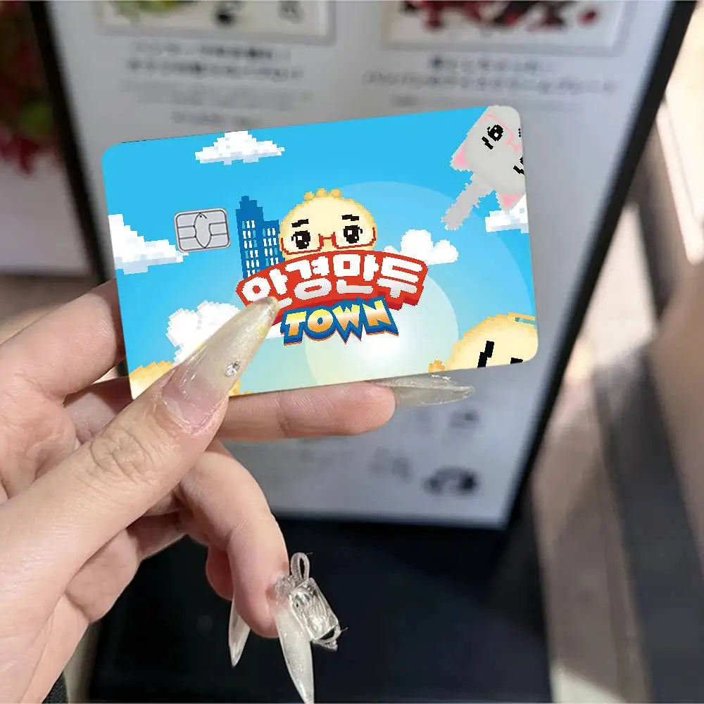 autocollants cartes bancaires dessin animé mignon personnages adhésifs réutilisables imperméables classiques féminins