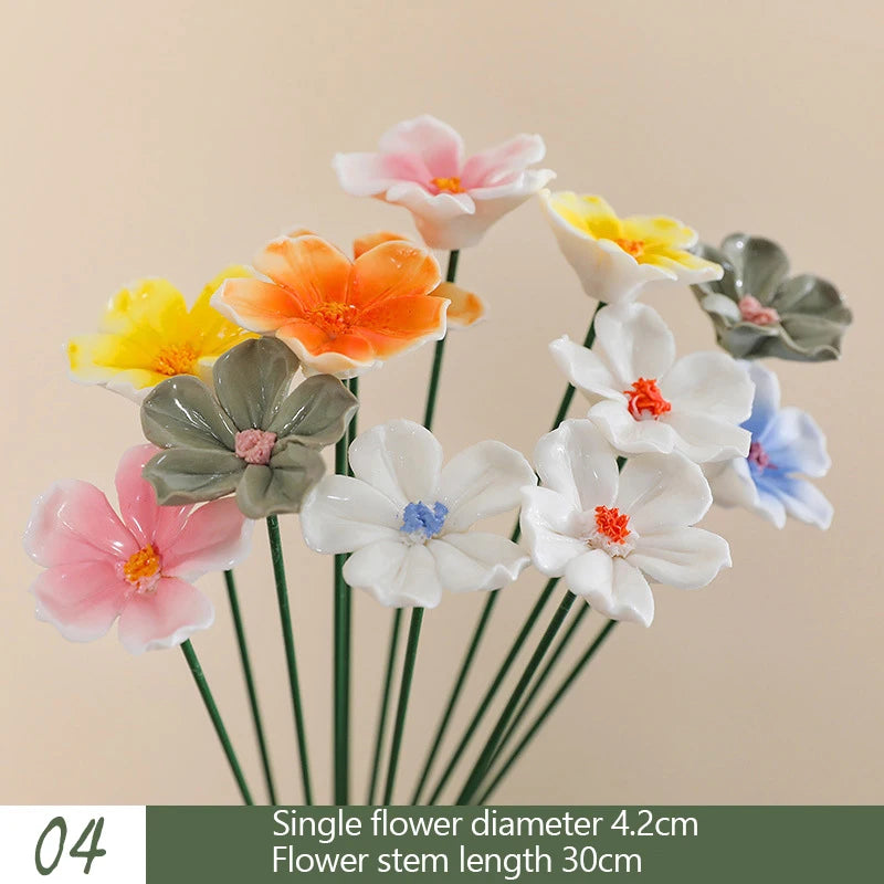 décoration intérieure bouquets artificiels fleurs céramique couleurs variées moderne saint valentin anniversaire mariage