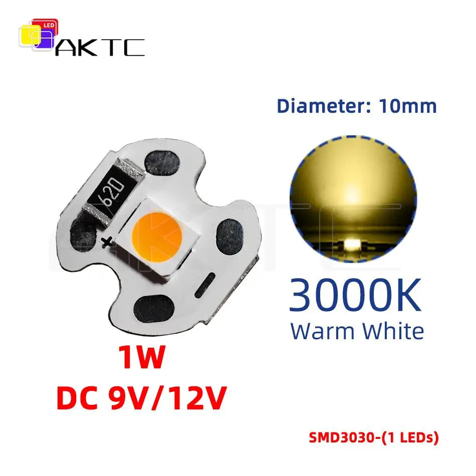 panneau led 1w 12v blanc rouge vert bleu 10mm alu smd3030 120deg moderne