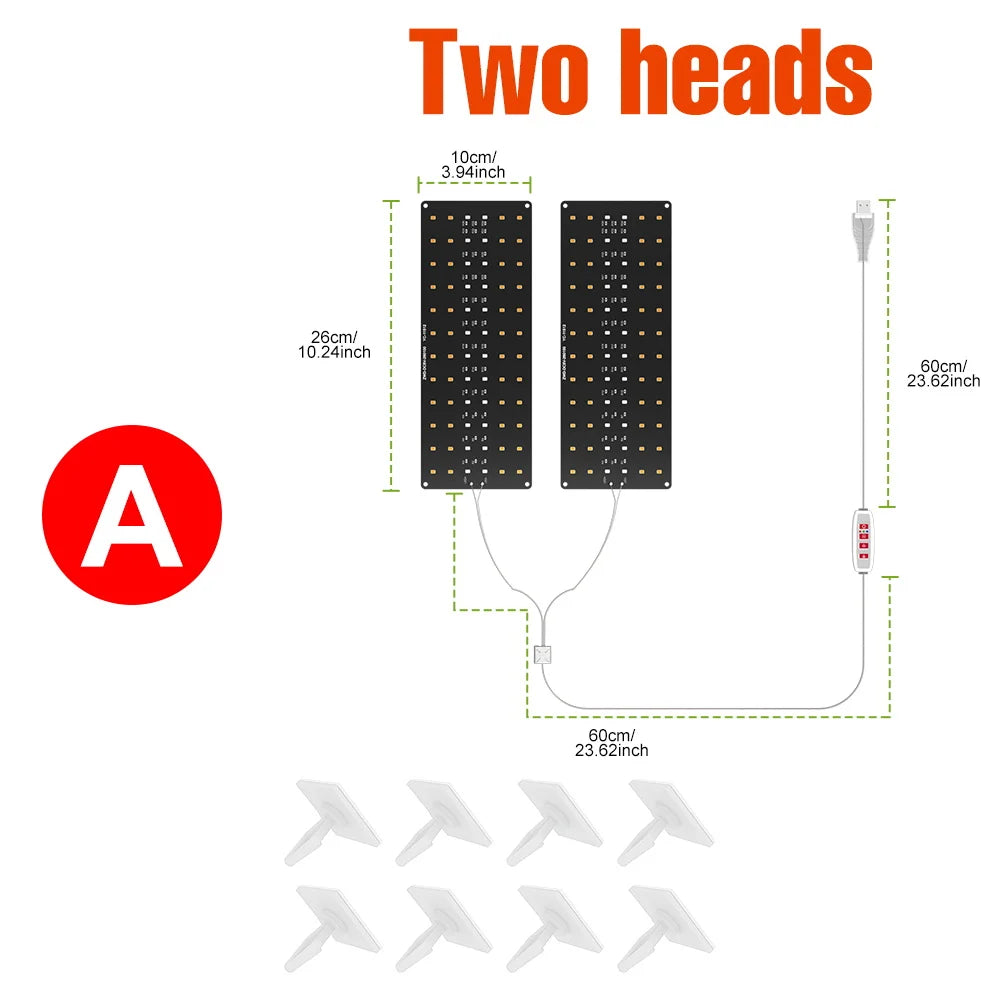 lampe led plante blanc rouge vert grille leds clips moderne fonctionnel