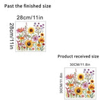 sticker adhésif moderne multicolore tournesol fleurs herbes sauvages décoration wc toilettes couvercle réfrigérateur illustration