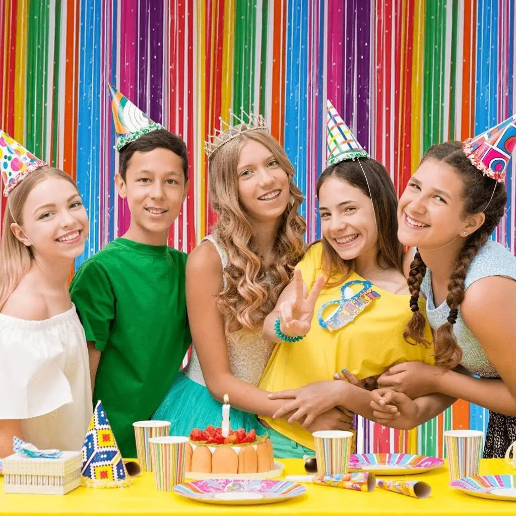 rideau multicolore rayures festif anniversaire mariage baptême événement célébration festive