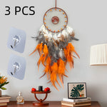 attrape rêves boho chic plumes multicolore bleu rouge gris orange salon chambre