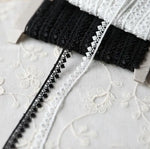 dentelle polyester 8mm blanc noir motifs floraux vintage romantique semi transparent chapeau décoration