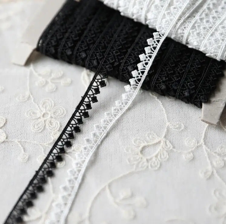 dentelle polyester 8mm blanc noir motifs floraux vintage romantique semi transparent chapeau décoration