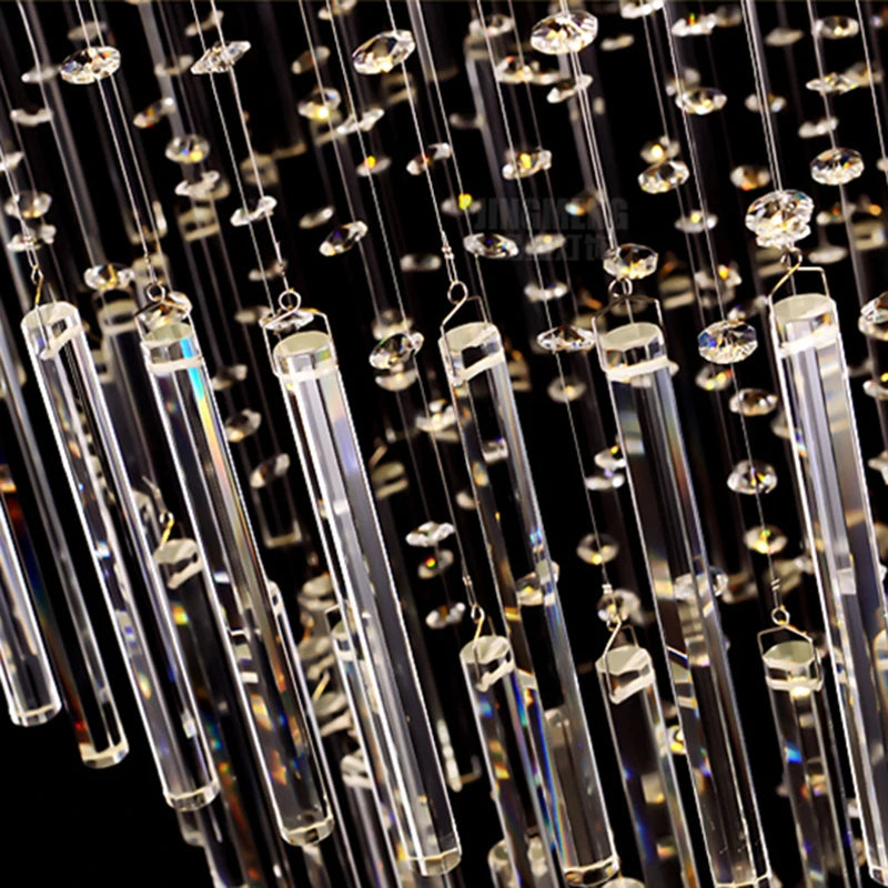 lustre moderne cristal transparent acier inoxydable flux lumineux haute certification