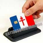 protège cartes adhésifs croix blanche drapeau lorraine bleu rouge moderne