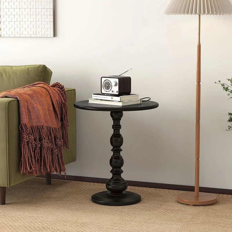 table basse rétro noire blanche nordique diamètre 35cm 40cm minimaliste sculptée salon chambre