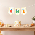 guirlande décoration anniversaire enfant festif vichy lettres one confettis