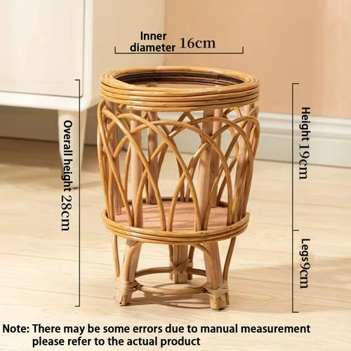 cache pot tressé rustique bohème naturel grande petite fleur verte support plante maison jardin