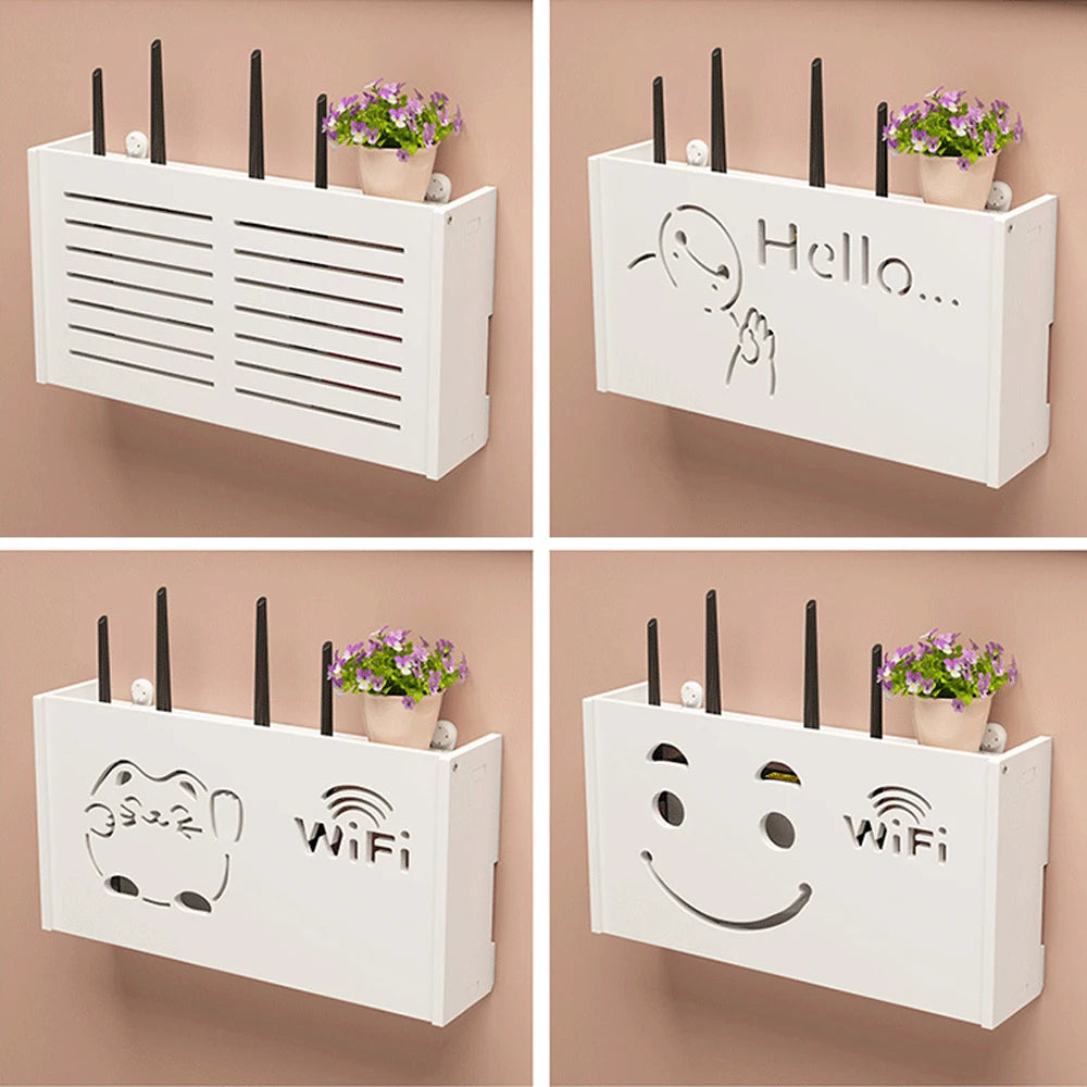 cache réseaux souriant wifi antennes décoration moderne blanc ventilation grille