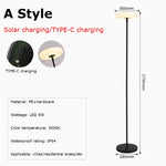 lampe solaire rechargeable 4400mAh moderne panneau solaire noir fixée base circulaire