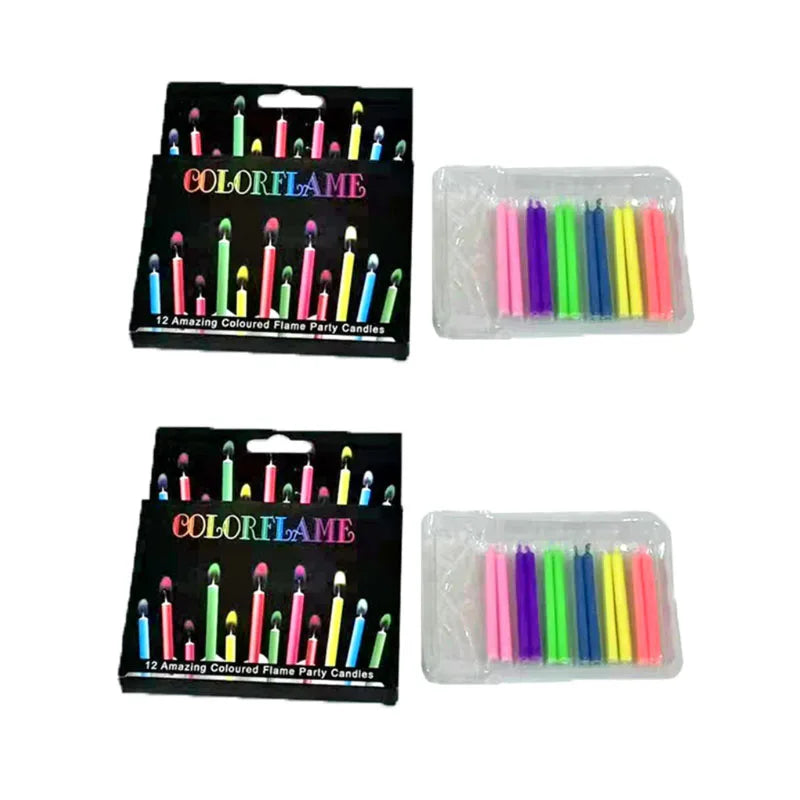 bougies anniversaire violet jaune bleu vert rose rouge adhésifs modernes simples super lumineuses fantaisie