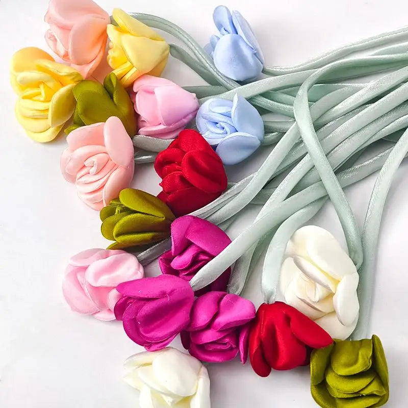 boucles rideau fleurs artificielles couleurs vives moderne adhésif inclusion rubans soutien