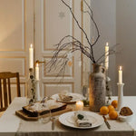 bougies coniques cire d'abeille hexagone jaune sans fumée decoration table classique maison