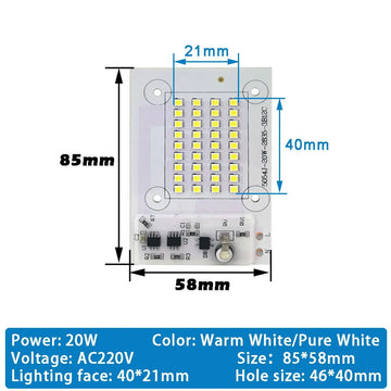 plaque led 100w blanc matrice diodes ic intelligent ac220v moderne technologique