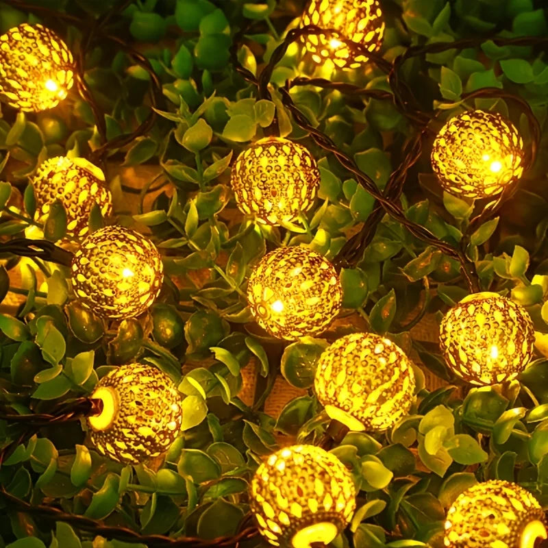 guirlande lumineuse solaire 30 led multicolore géométriques clips moderneextérieur festive jardin