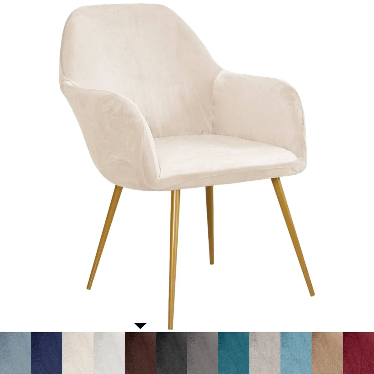 fauteuil moderne velours marron protection chaise accueil mariage banquet élastique mousse roulettes