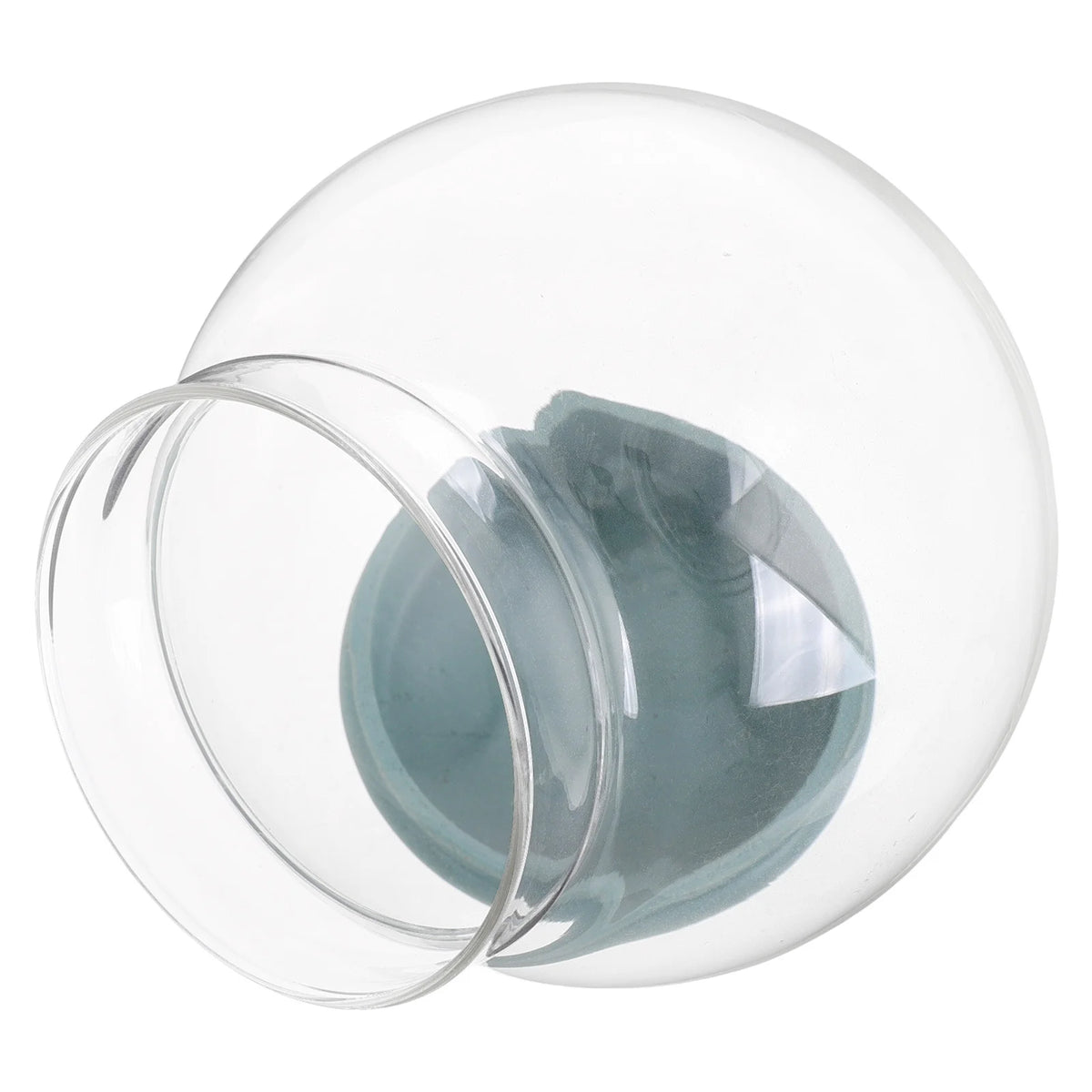 kit diy globe verre transparent socle bleu gris arbre noel flocons decoration intérieure unique