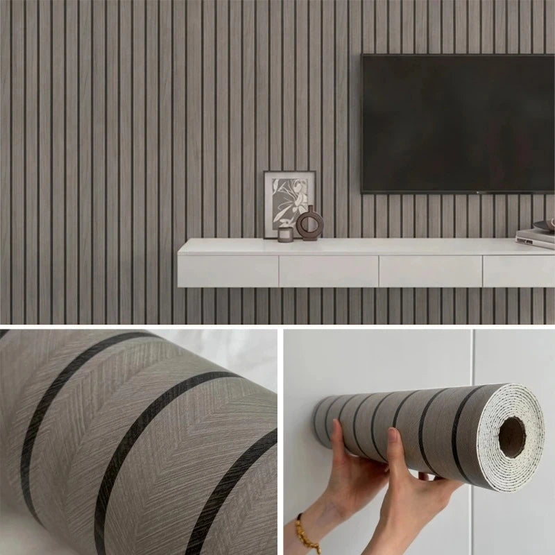 papier peint vinyle moderne grain bois bande autoadhésif résistant humidité cuisine chambre salon