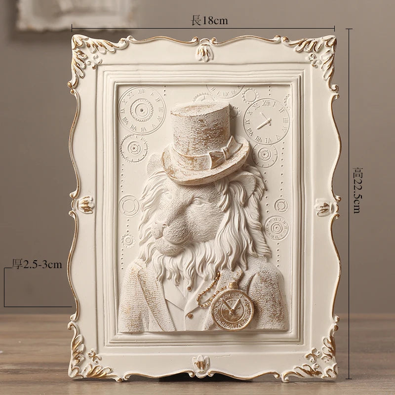 cadres decoratifs relief 3d animaux blanc classique baroque accessoires living room decoration