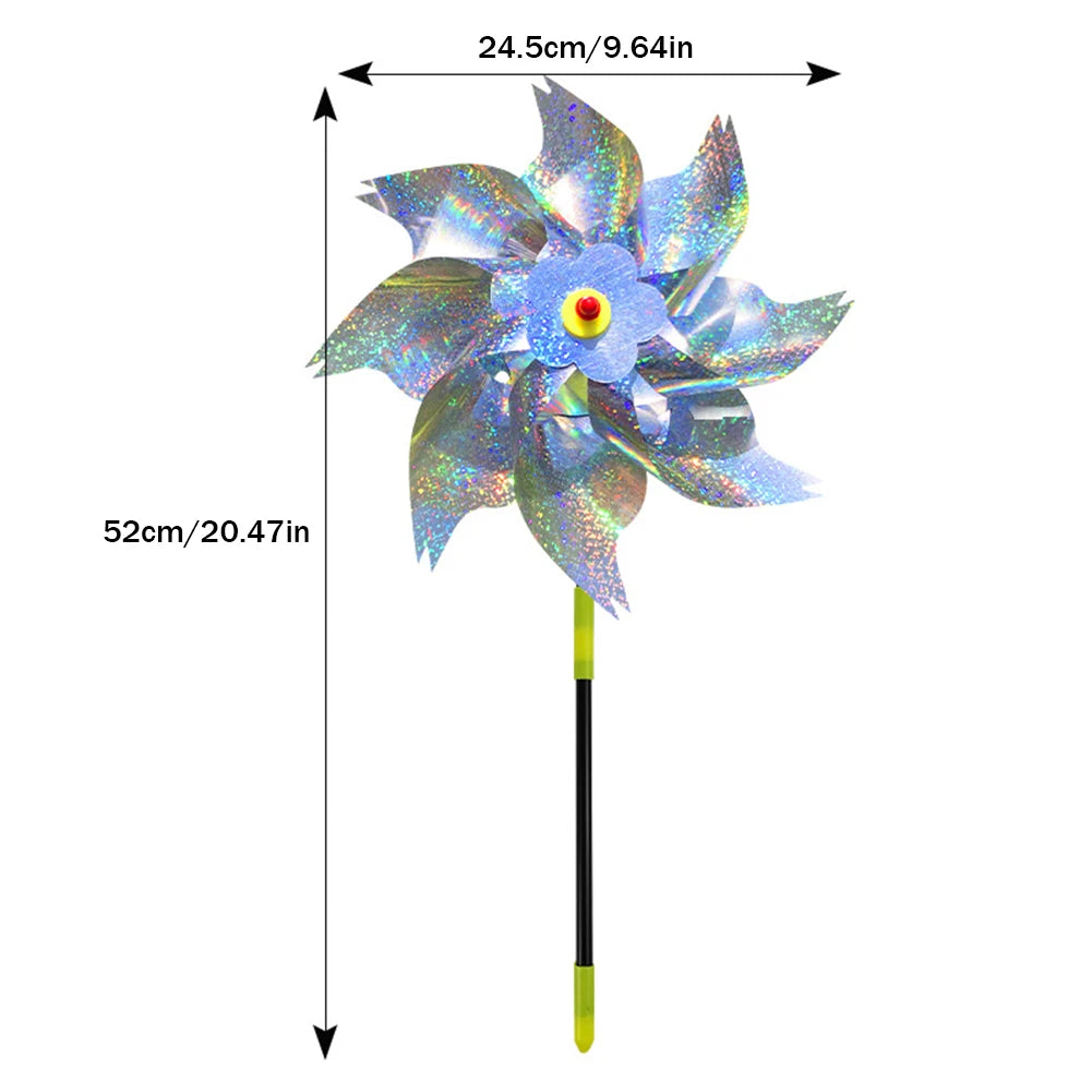 moulin vent multicolore brillant moderne décoration jardin protection oiseaux piquet facile