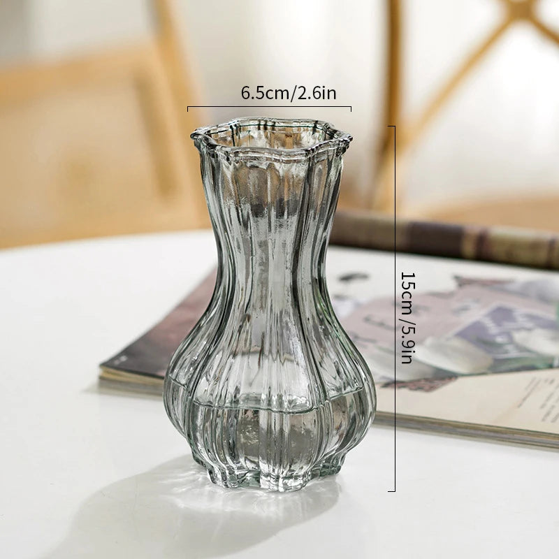 vases verre transparent diamant rose bleu gris vert moderne