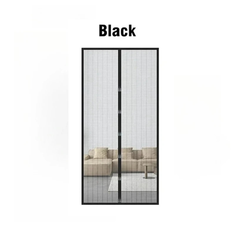 rideau moustiquaire porte noir maille fine moderne velcro aimants mains libres ventilation chambre