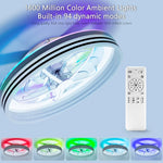 ventilateur lumière led télécommande modes modernes variateur intelligent salon chambre