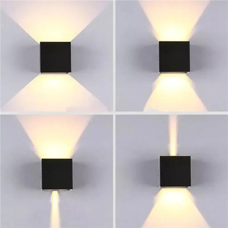 applique murale led contemporaine noir blanc 12w ip65 verre borosilicate minimaliste