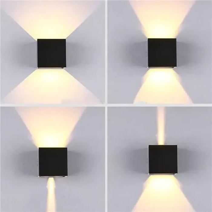 applique murale led contemporaine noir blanc 12w ip65 verre borosilicate minimaliste