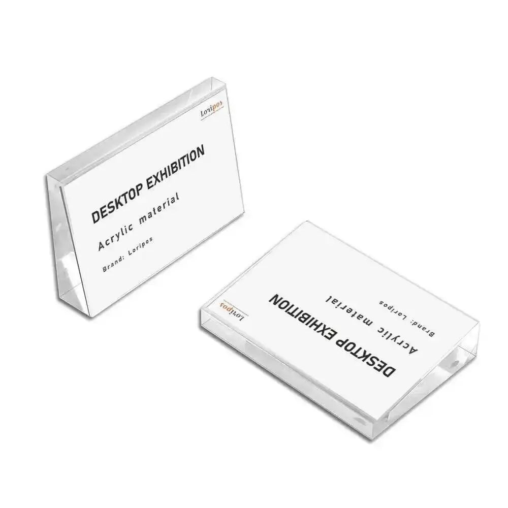 support présentation transparent moderne 90mm 57mm acrylique sans fixation card holder note holder