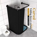 rideau douche pliable noir blanc bleu rayures verticales moderne salle bain étanche