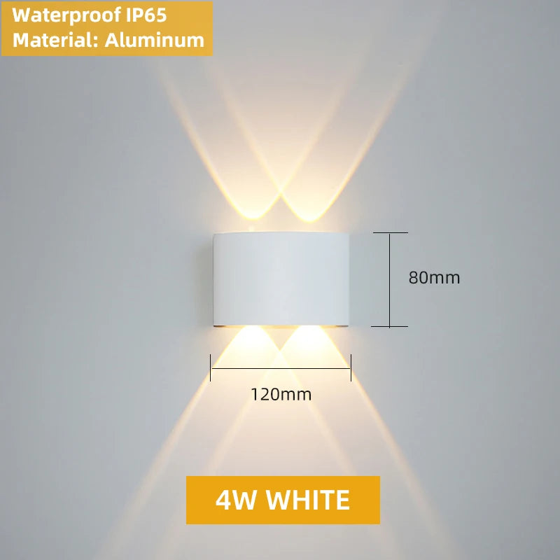 applique murale led moderne noire fixée mur diodes led étanches ip65