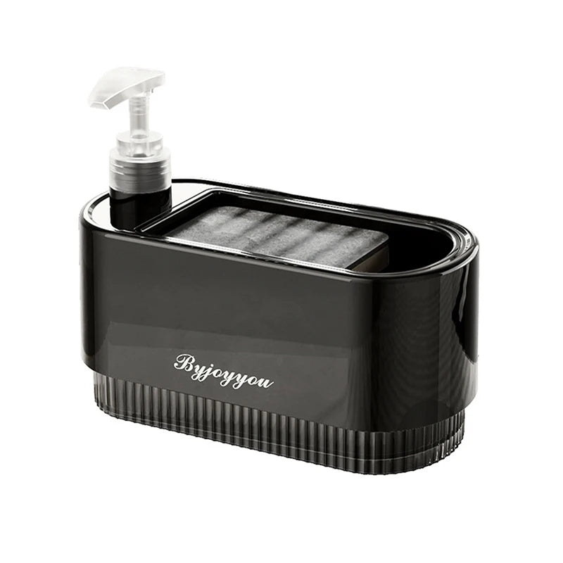 distributeur savon liquide blanc moderne adhésif transparent strié éponge cuisine