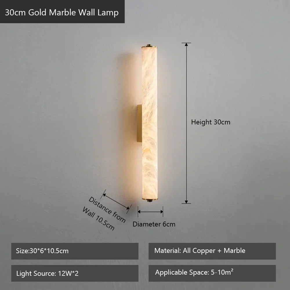 lampe murale moderne marbre blanc led 80cm haute qualité decorationintérieur