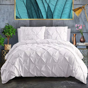 Housse de couette 3 pièces 100% coton égyptien plissé texturé avec fermeture éclair et attaches d'angle