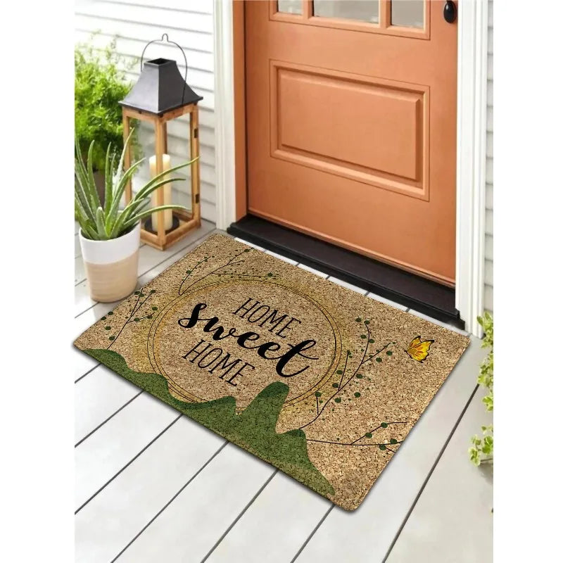 tapis d'entrée extérieur motif fleurs tournesols rustique décoratif salon maison durable antidérapant lavable