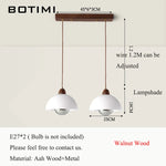 suspension lumineuse moderne ampoules blanc bois naturel rond mat opacité chaînes