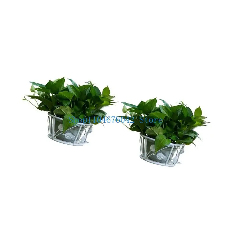 pots fleurs suspension grille noire plante verte pot gris métallique balcon jardinintérieur moderne minimaliste