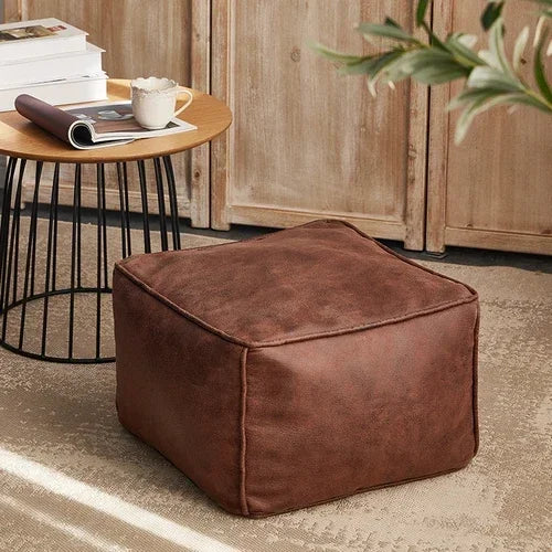 coussin assise velours cuir marron beige gris moderne confortable sans rembourrage zip couture