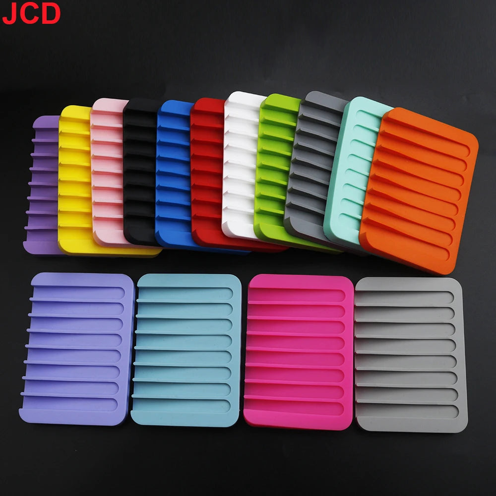 support savon silicone rose violet bleu vert orange gris moderne rayures horizontales