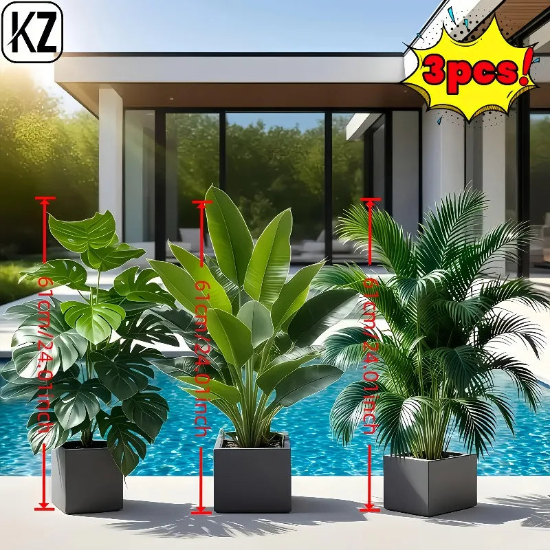 plantes artificielles bananier monstera palmier decoration maison mariage jardin balcon sans pot