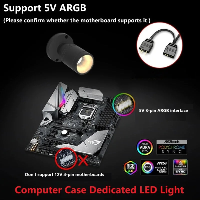 lampe led pc noir moderne 5v 1w 3w argb vis câble aluminium minimaliste