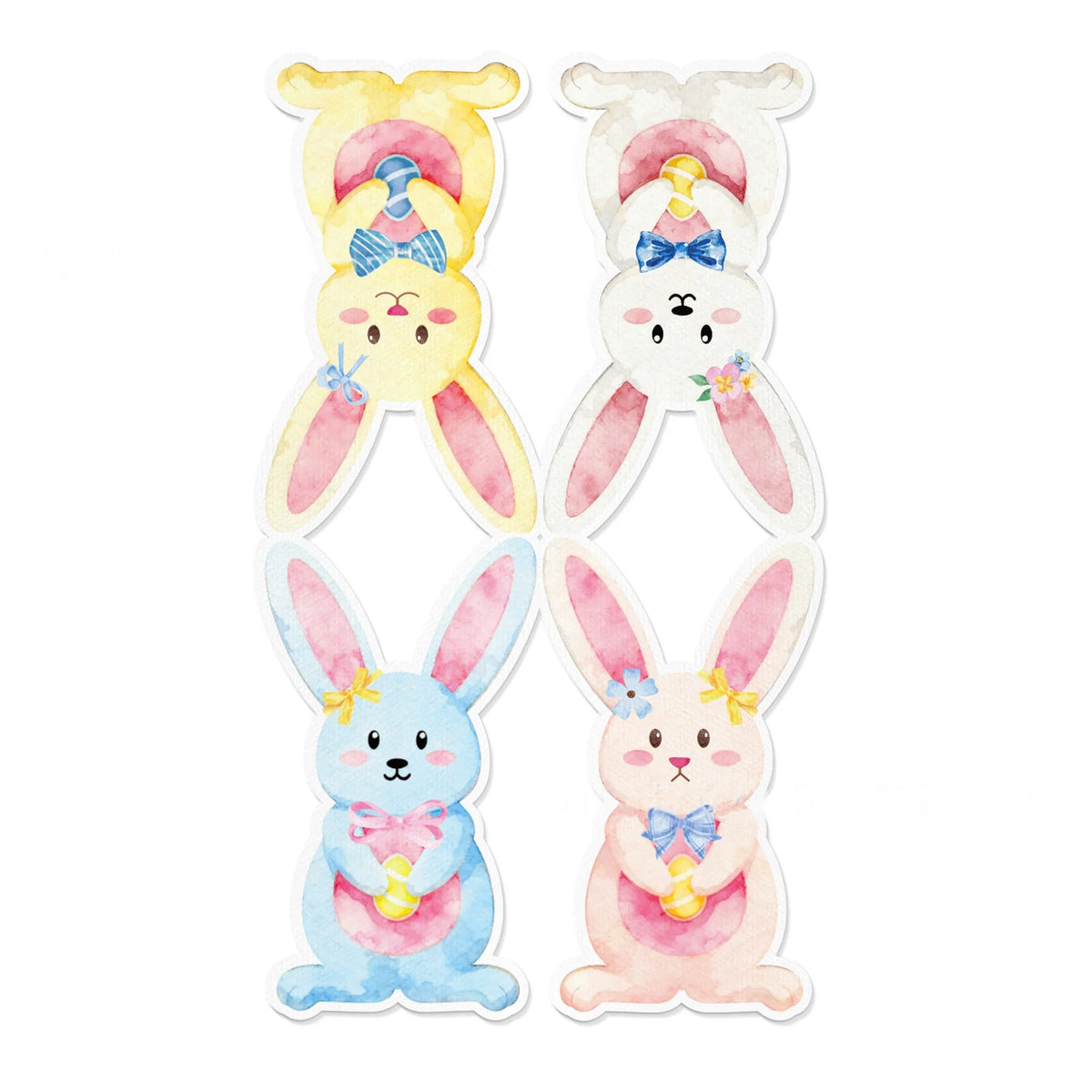 serviettes papier jetables forme lapin pâques printemps enfantins motifs visages lapins aquarelle festiveDecoration