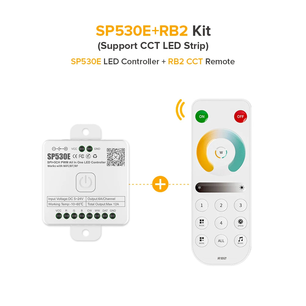 contrôleur led wifi bluetooth 5ch pwm rgbw ws2812 ws2811 sk6812 20m distance modernes