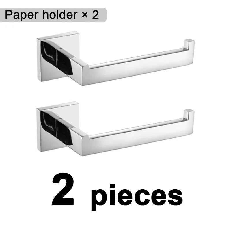 accessoires salle bain chrome modernes porte serviettes mural vis fixés ensemble quincailleries