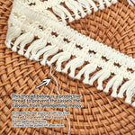 ruban macramé franges longues coton boho blanc noir décor intérieur artisanal DIY craft