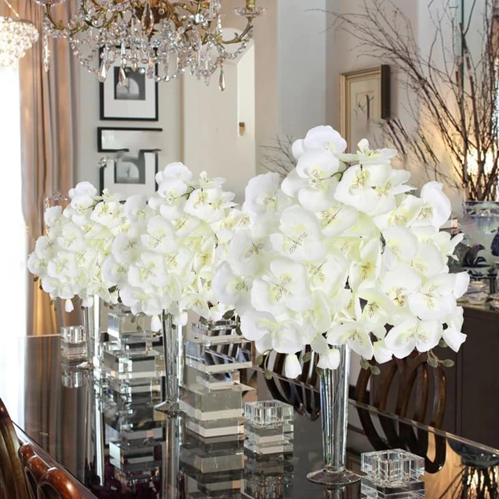 bouquet artificiel orchidée papillon moderne élégant mariage décoration intérieure blanc rose bleu violet
