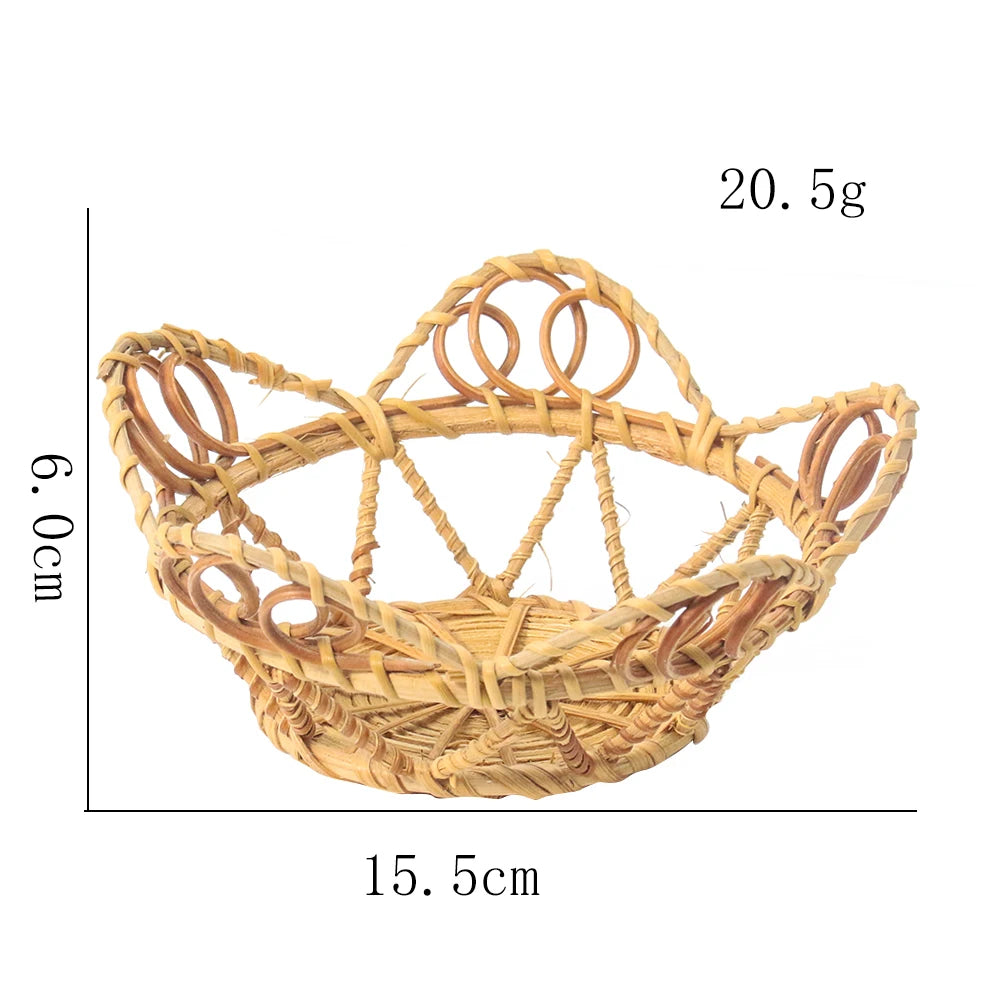 panier tressé rotin rustique rangement fruits écologique naturel maison cuisine dessert snacks beige marron